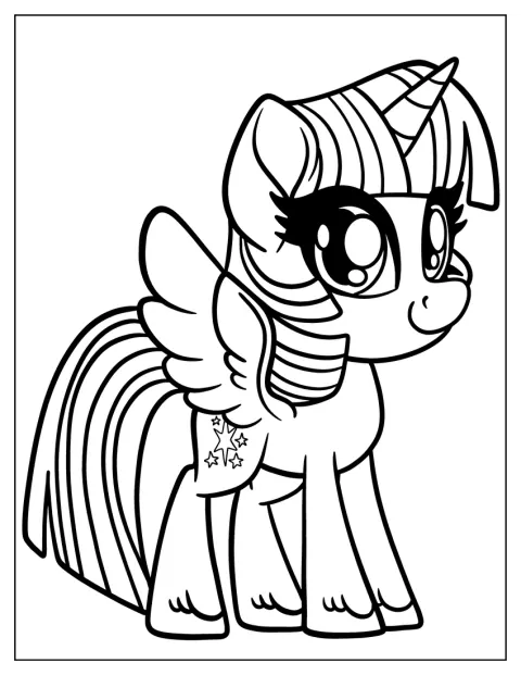 Twilight Sparkle schaut niedlich und freundlich aus.