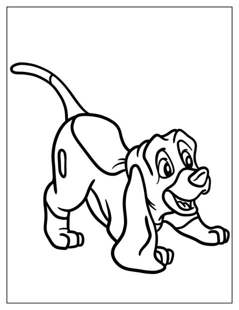 Fox And Hound Coloring Page Of Easy Copper Playing For Preschoolers