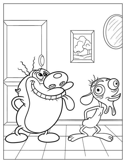 Ren et Stimpy, les personnages de la série, sont représentés ensemble.