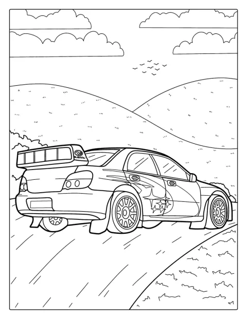Subaru WRX Car Coloring Page