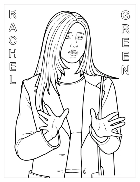 Jennifer Aniston interpreta a Rachel Green con su peinado característico.