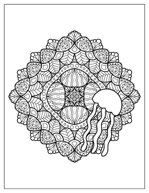 Die Tentakel einer Qualle bilden ein kunstvolles Mandala-Muster.