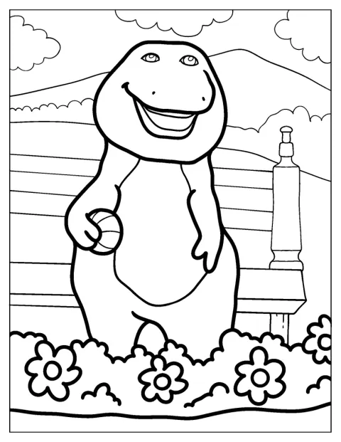 Barney s’occupe de son jardin en prenant soin des plantes.
