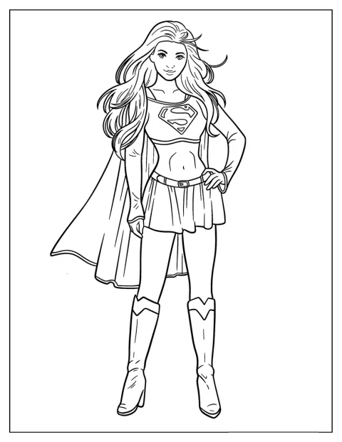 Supergirl steht gut sichtbar in ihrem Heldinnenkostüm.