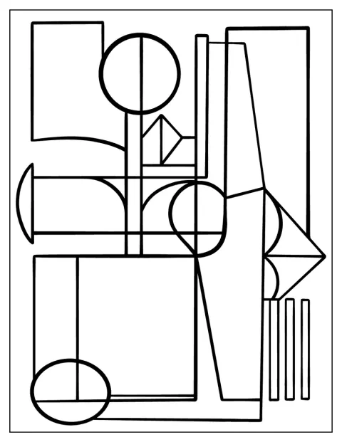 簡単な線や形が、すっきりとした抽象模様を作っています。