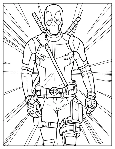 Deadpool Coloring Page
