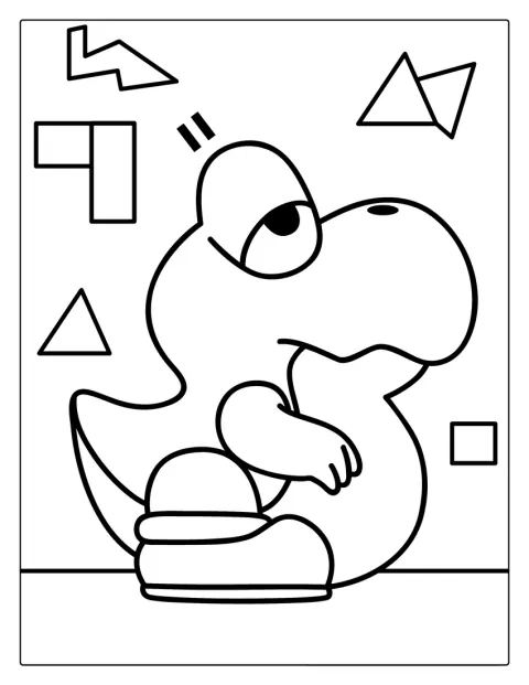 Yoshi vises med enkle, tydelige konturer.