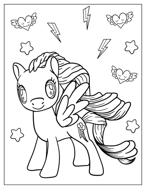 Cartoon Rainbow Dash Coloring In