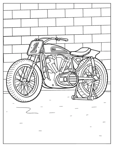 Harley Davidson Coloring Page XR 750