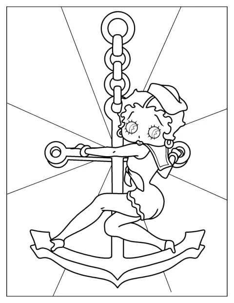 Sailor Betty Boop On Anchor