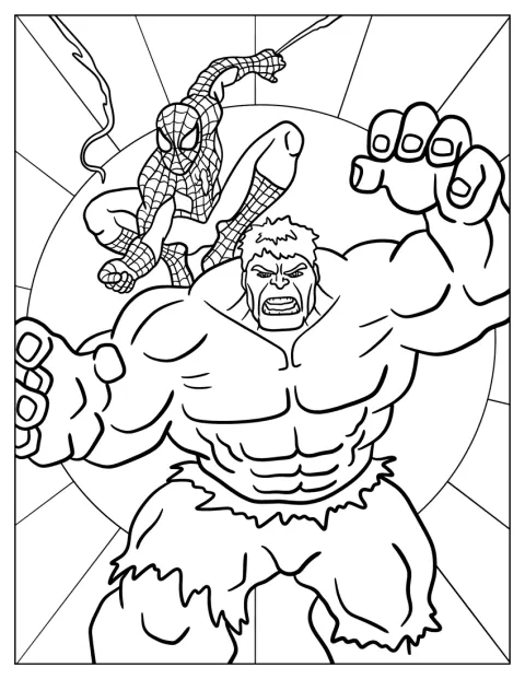 Spider-Man kämpft Seite an Seite mit Hulk.