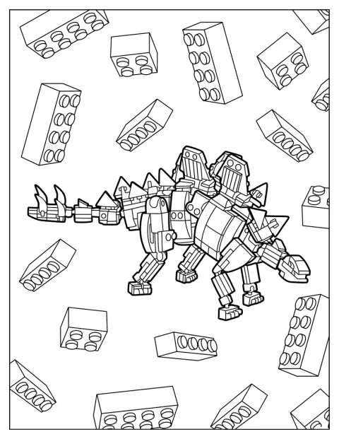 En Stegosaurus är byggd av Lego-bitar.