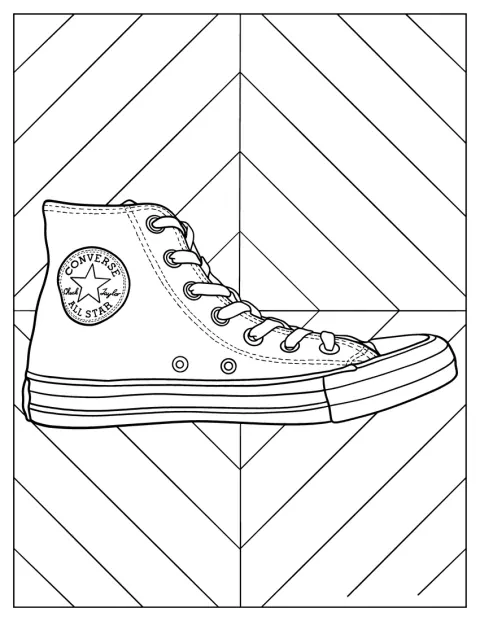 Egy Converse Chuck Taylor tornacipő látható oldalnézetből.