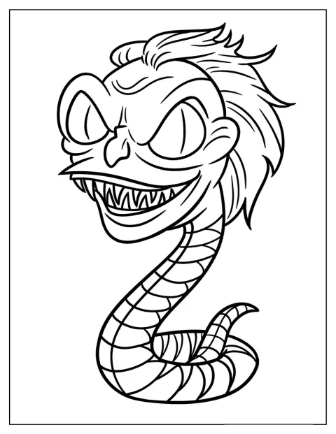 Un serpent inspiré de Beetlejuice est représenté sous une forme simple.
