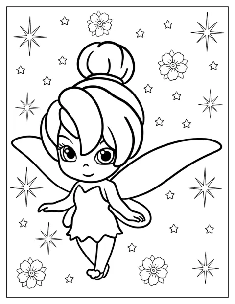 Campanilla aparece con un aspecto adorable y estilo kawaii.