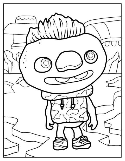 Clod è raffigurato a Earthtown con il suo corpo fatto di terra.