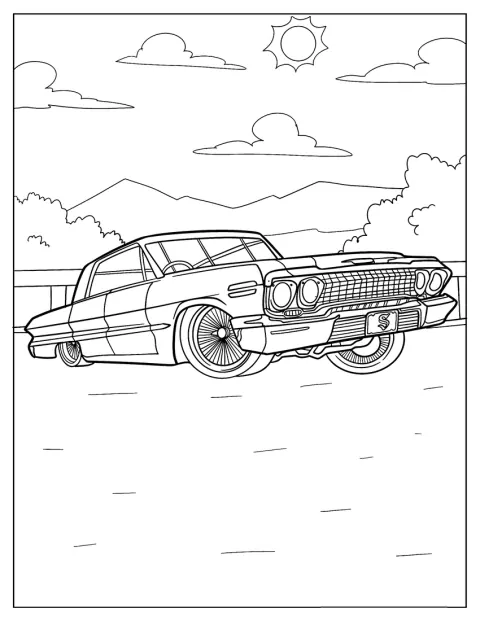 Un coche lowrider está parado en la calle.