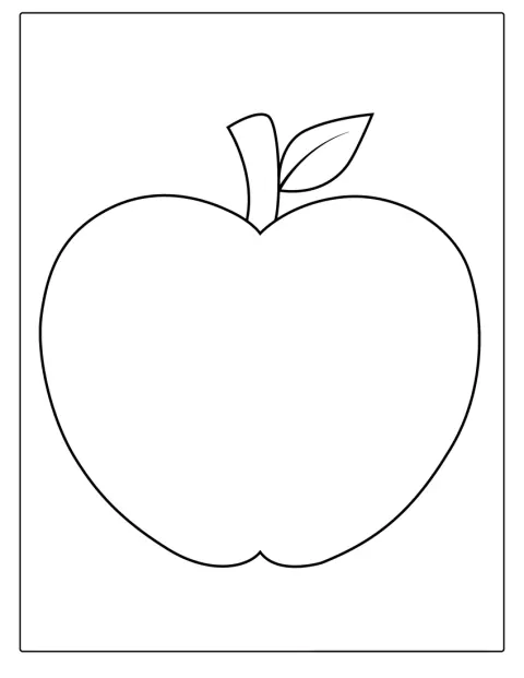 Apple Outline Template Coloring Page