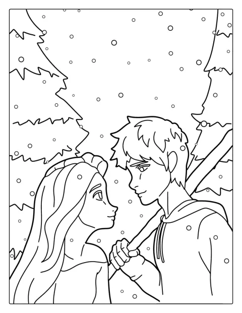Elsa aparece junto a Jack Frost.