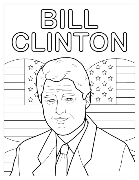 Bill Clinton aparece retratado como presidente estadounidense.