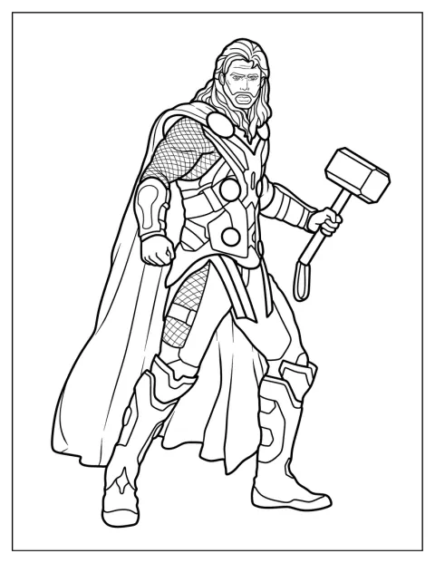 Med hammeren i hånden står Thor klar.