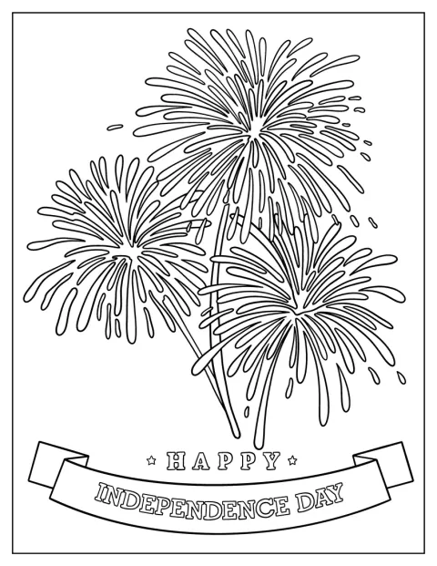 独立記念日を祝うメッセージが描かれています。