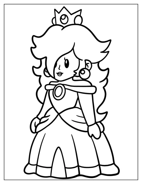 Estela posa sola en un dibujo sencillo.