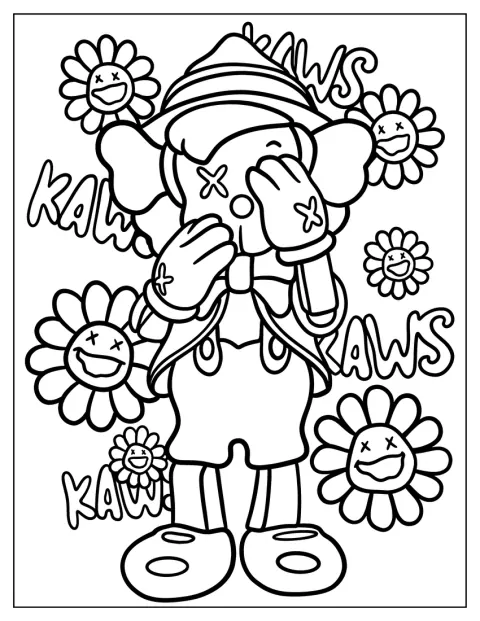 Pinocho aparece en una ilustración de KAWS.