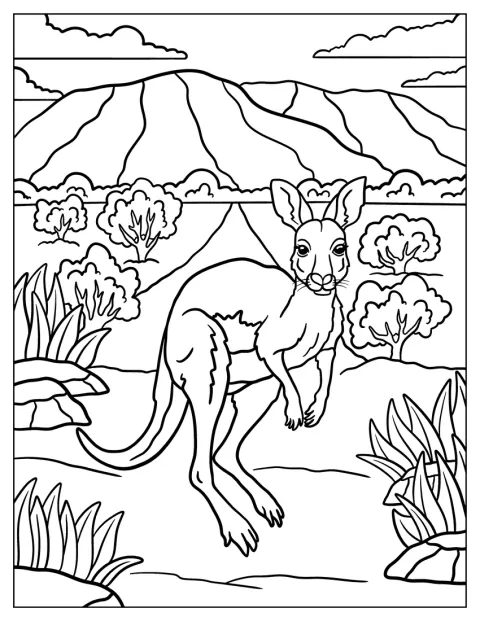 Un canguro disfruta de la naturaleza en los espacios abiertos de Australia.
