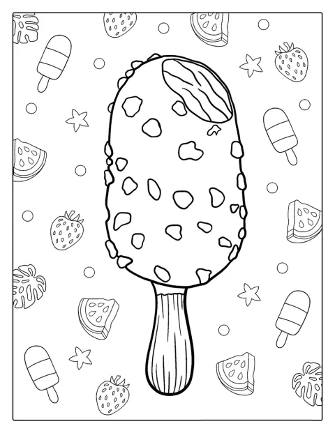 Un bâtonnet de glace cookies and cream est présenté seul.