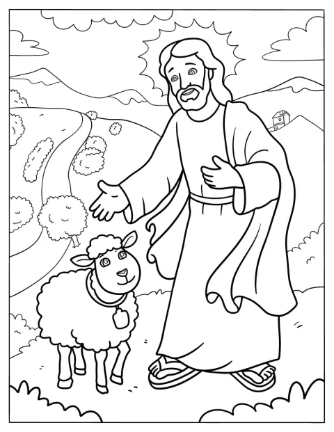 Jesus finder et lille lam, der er blevet væk.