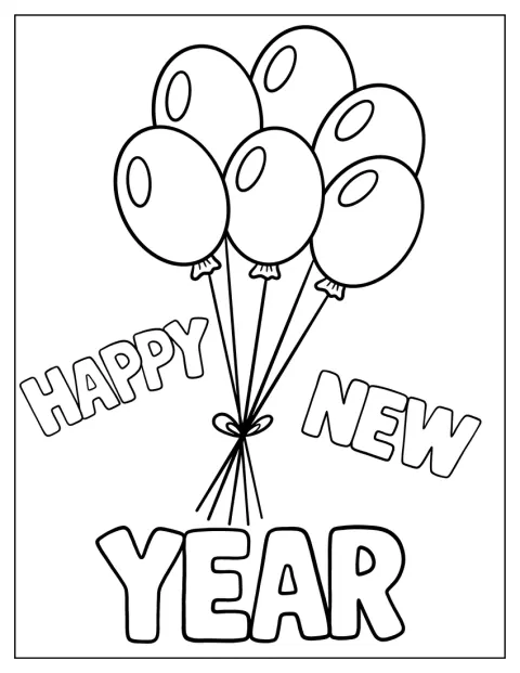Palloncini decorativi campeggiano tra le parole «Buon anno».