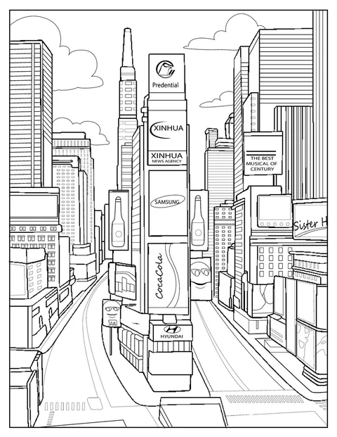 Insegne e palazzi affollano Times Square, uno dei luoghi più vivaci di New York.