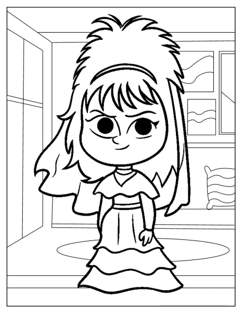 Lydia Deetz aparece con un aspecto adorable de estilo chibi.