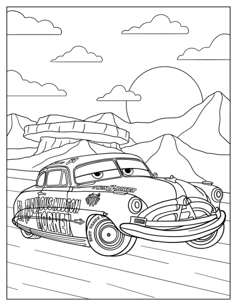 Doc Hudson kjører gjennom et øde ørkenlandskap.