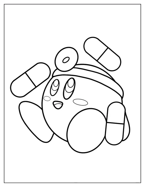 Tohtori-Kirby poseeraa lääkärintakki ja stetoskooppi yllään.