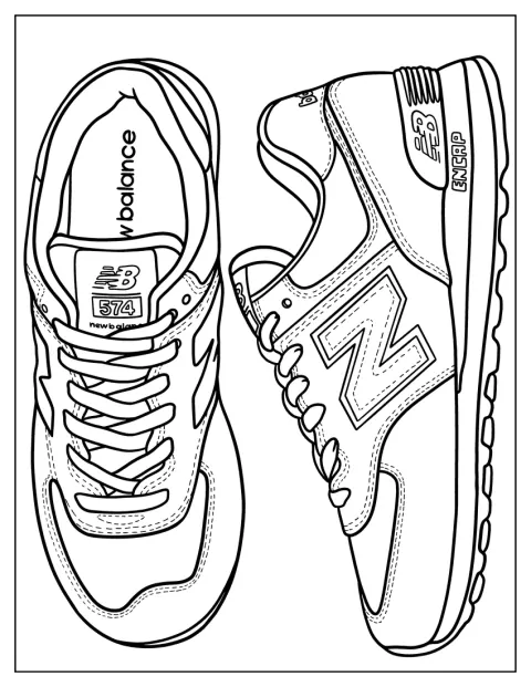 New Balanceのランニングシューズが一足、横向きに描かれています。