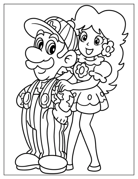 Daisy e Luigi sono insieme, sorridenti e pronti per un'avventura.