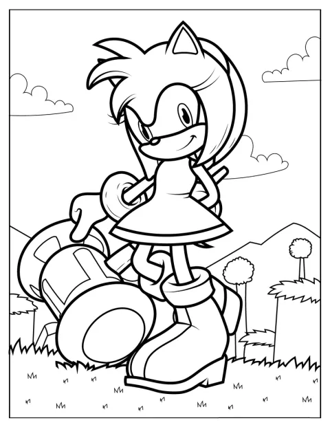 Amy Rose pozuje jako wojowniczka w świecie Super Smash Bros.