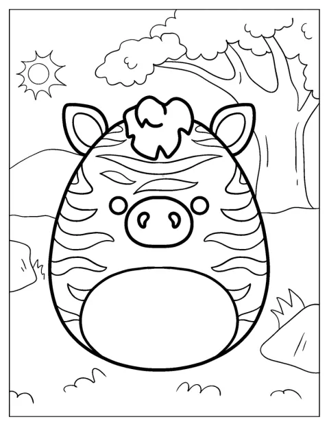 Tracey optræder som en zebraformet Squishmallow.