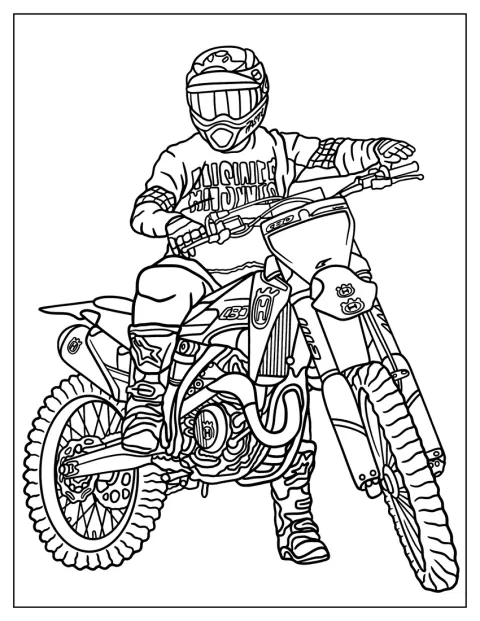 Een motorcrossrijder rijdt op een Husqvarna-crossmotor.