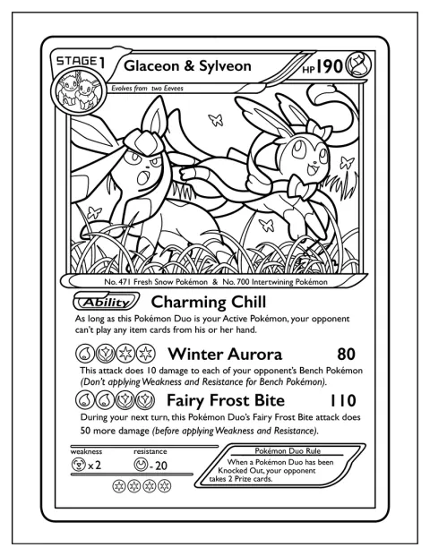 Glaziola und Feelinara sind gemeinsam auf einer Pokémon-Karte abgebildet.