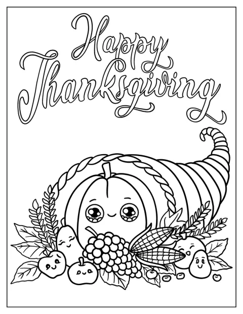 Gresskar og epler med søte ansikter står sammen til Thanksgiving.