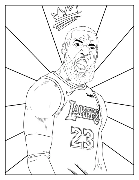 LeBron James świętuje na boisku koszykarskim.