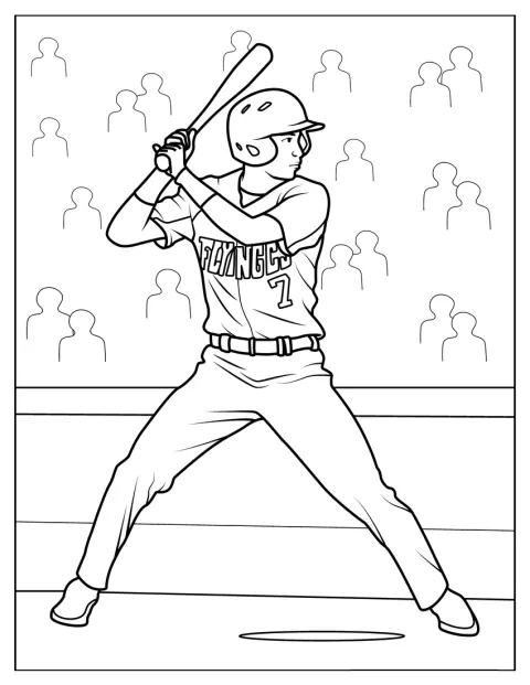 Batte en main, un joueur se tient prêt à frapper la balle.