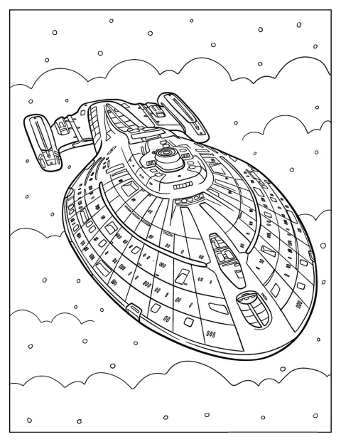 Star Trek Coloring Page Of USS Voyager