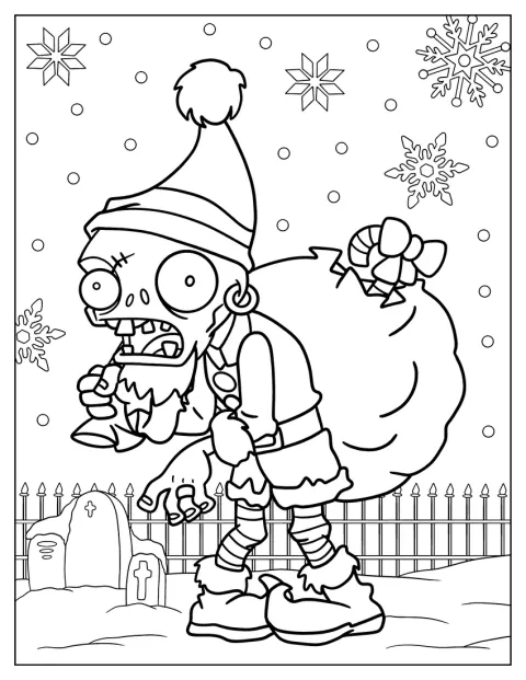 Postavy z Plants vs. Zombies se objevují ve vánoční scéně.