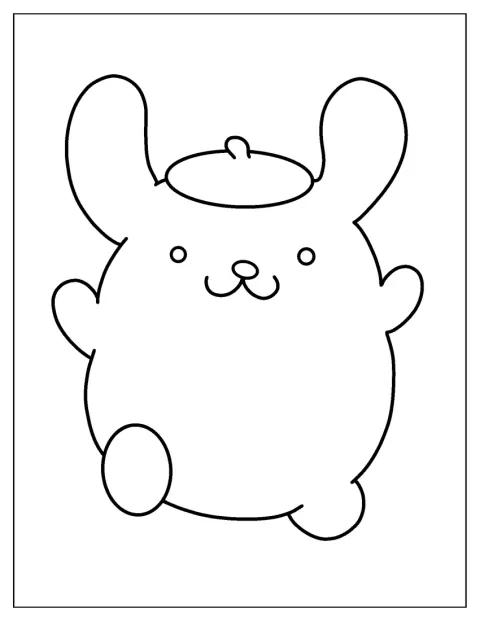 La sagoma semplice di Pompompurin mostra il personaggio in piedi.