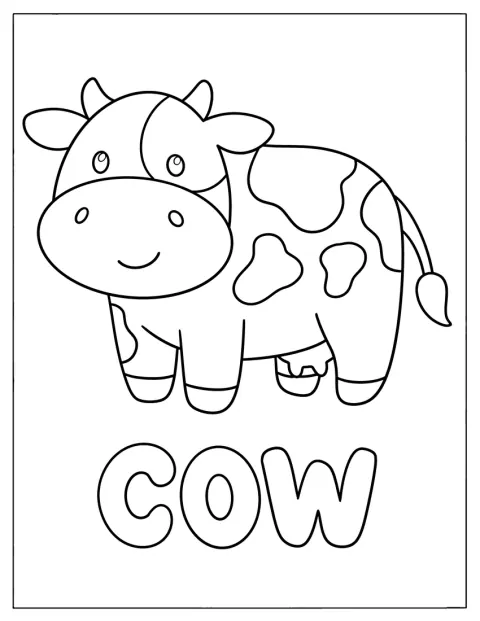 O văcuță drăgălașă este desenată în stil chibi.