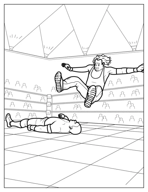 WWE Wrestler Jumping On Opponent
